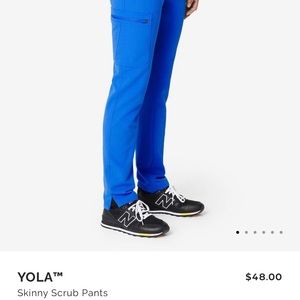 Figs royal blue yola skinny scrub pant small